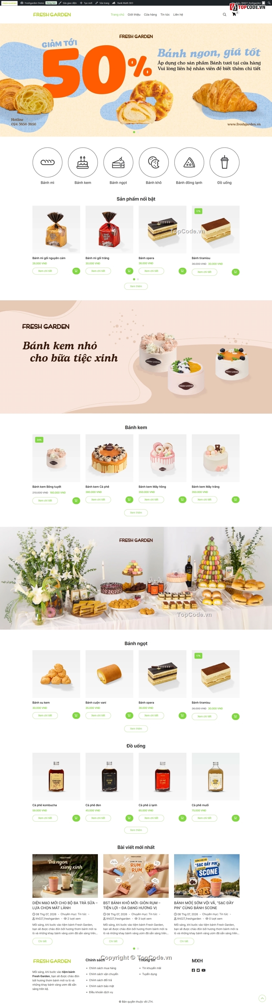 bán bánh ngọt,bán bánh,Code web,Sharecode,Web bán hàng,Theme WordPress